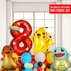 *Pokemon 6 FT Airfill Personalized Balloon Column Kit